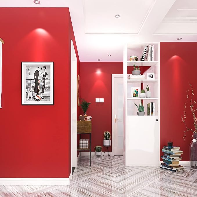 AbaBoorty 80''x15.8'' Peel and Stick Dark Red Adhesive Wall Paper Decorative Solid Color Wallpaper for Kitchen Thick Dark Contact Paper Self Adhesive Textured Red Wallpaper Decorative Vinyl Roll