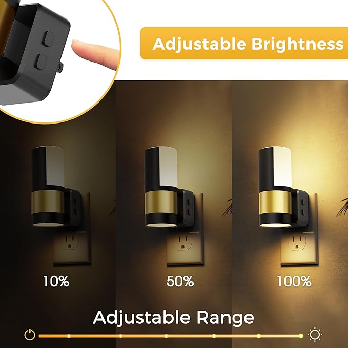 L LOHAS LED Night Lights Plug into Wall, Plug in Night Light, Soft White/Cool White/Amber, Dimmable Backlit Nightlight with Light Sensor, 180° Rotatable Nightlights Plug in Wall for Hallway, 1Pack