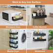 Magnetic Spice Rack for Refrigerator, Kitchen Organizer and Storage Shelf, Black (2 Pack)…