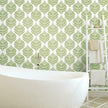 RoomMates RMK11513WP Hygge Fern Damask Green Peel and Stick Wallpaper