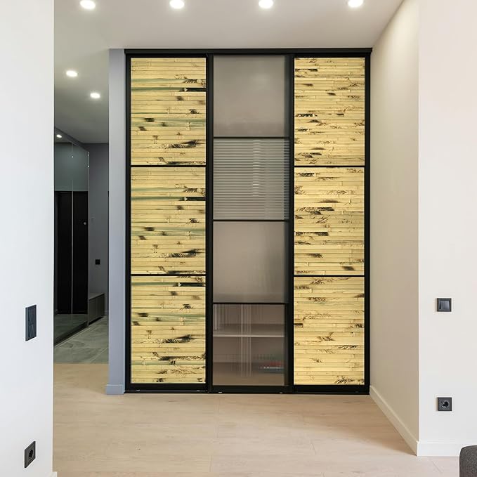 Art3d Natural Bamboo Wall Panel for Interior Wall Decor, Renewable Pole Wrap Wainscoting Paneling for Wall Ceiling Furniture Cabinet Office, 48 x 96 Inch, 2-Pack - Light Burned