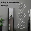ZEXUIRU 3 Pack Black Sunburst Wall Decor – Metal Crystal Wall Art with Sparkling Rhinestones, 14’’/18 Inch Starburst Wall Hanging Set for Living Room Bedroom Bathroom – Modern Bling Home Decorations