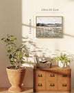 SHENIFY Vintage Landscape Framed Canvas Wall Art Prairie in Full Bloom Classic Painting Modern Farmhouse Bathroom Office Decor - 11x14in Natural Framed