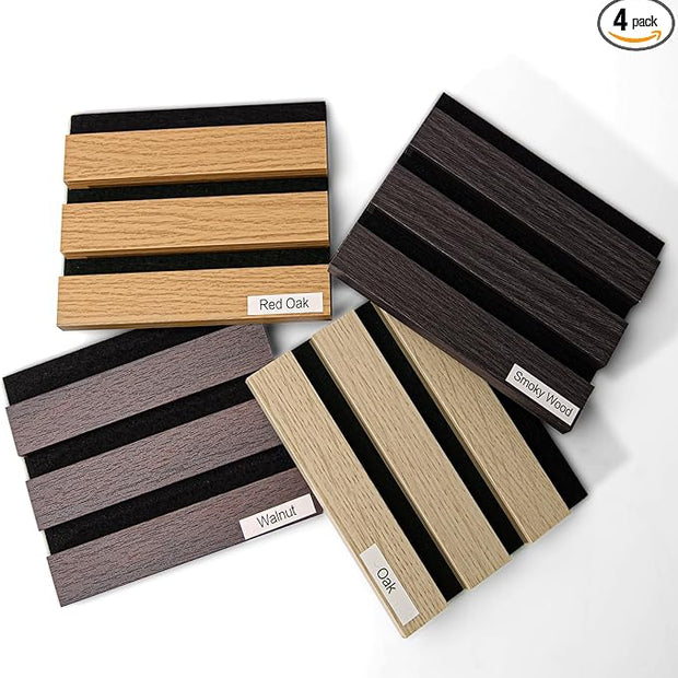 Art3dwallpanels Wood Slat Wall Panel, 108'' x 13'' Wood Panels for Wall 2 Pack 3D Soundproof Wall Panels, Large Acoustic Panels for Interior Ceiling and Wall Decor Noise Reduction, 4 Pack, Sample