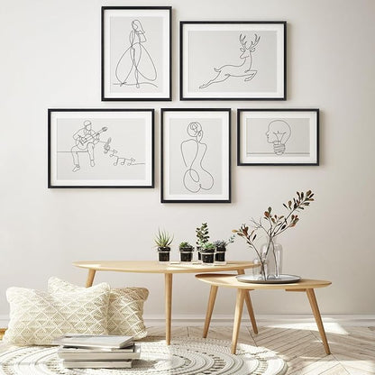 puthiac 12x18 Solid Oak Wood Picture Frame, Fits 8x12 with Mat or 12x18 Without Mat, Wall Display Only, Vertical or Horizontal, Plexi Front, 3 Pack, Black
