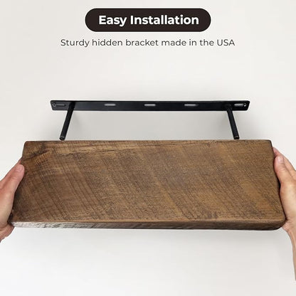 Reclaimed Wood Floating Shelves Real Thick Solid Wood Shelf Handmade
