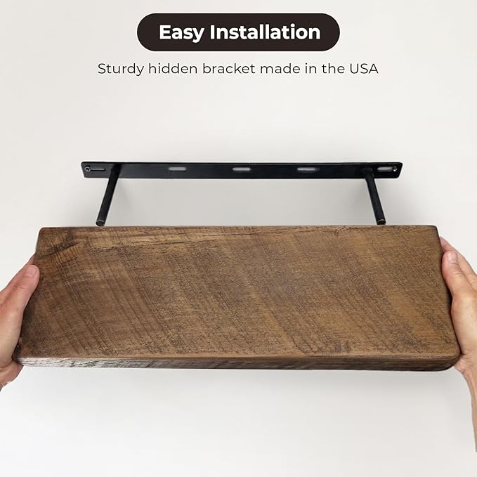 Reclaimed Wood Floating Shelves Real Solid Wood Floating Chunky Natural Floating Shelves Rustic