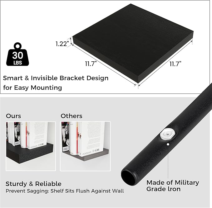 Square Floating Shelves for Wall 12