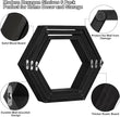 CADUKE Hexagonal Floating Shelves Set of 6 Hexagon Sheves Wall Mount Wood Storage Honeycomb Shelf Farmhouse Wall Decor Shelves for Bedroom Living Room, Black