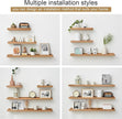 Oak Floating Shelves - Natural Wood Wall Mounted Display Picture Ledge - Wall Shelf for Home Office, Living Room, Bedroom - 4x32 Inch