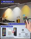 Puck Lights with Remote Control, 2000mAh Rechargeable Cabinet Light, Under Counter Tap Light Wireless, Display Cabinet, Shelf, Closet，Dimmable，Magnetic，Push Lights Battery Operated， (Black, 3 Pcs)