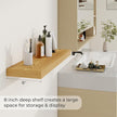 Dreamland 30 Inches Floating Shelves for Wall,8 Inch Deep Floating Shelves Set of 2, Large Display & Storage Shelf, Wall Shelf for Bathroom Bedroom Living Room Kitchen Office,Light Brown