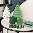 Lucky Wooden Sign St. Patrick's Day Table Decor Shamrock Home Office Table Top Decor Centerpiece Decorations for Tiered Trays Shelf Coffee Bar Mantle Windowsill