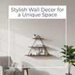 Triangle Decorative Wall Shelf – 3-Tier Metal & Wood Home Decor Floating Display Shelf – Modern Wall Shelves for Bathroom, Bedroom & Living Room – Brown & Black, 20
