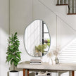 Asymmetrical Bathroom Mirror for Wall, Irregular Wall Mirror, Metal Framed Mirrors for Bathroom Bedroom Living Room Entryway, Decorative Modern Aluminum Alloy Wall Decor 18''x26'' Gray