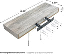 Sorbus Floating Shelves - 3 Pack 16 Inch Rustic Grey Blue Rustic Wall Shelves for Bedroom, Kitchen, Living Room, Bathroom Shelves, Home Decor, Office - Floating Shelf for Trophies, Frames