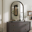 GLSLAND 20”x30“ Arched Bathroom Mirror - Black Aluminum Alloy Framed Wall Mirror, Arch Matted Vanity Mirror for Bedroom, Entryway Home Decor