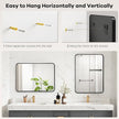 Bathroom Mirror for Over Sink - 26x32 Inch Black Matte Wall Mirrors for Bathroom, Rectangle Metal Framed Vanity Mirror for Bathroom, Bedroom, Home Office, Farmhouse