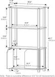 Furinno Brahms 4-Tier Multipurpose Bookcase/Bookshelf/Display Shelf/Display Rack with Door, French Oak Grey/Black