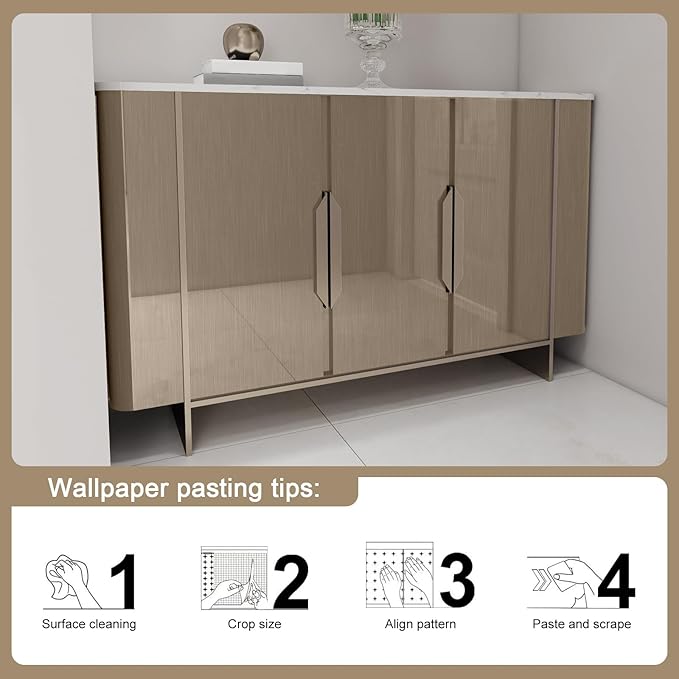 Stainless Steel Contact Paper 15.7"x 196" Thickened Gold Metallic Peel and Stick Wallpaper for Appliances Decorative Self Adhesive Stainless Steel Contact Paper for Fridge Kitchen Dishwasher Cabinets