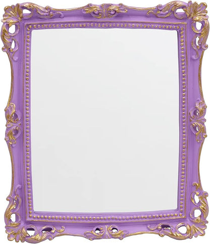 Funerom Vintage 11 x 9.5 inch Decorative Mirror, Wall Mounted & Tabletop Makeup Mirror ，Square (Lilac Purple)