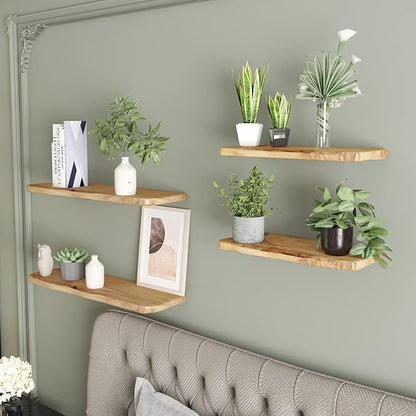 WELLAND 16” Cedar Natural Edge Floating Shelf Set of 2
