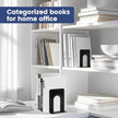 HappyHapi Book Ends, Non-Skid Metal Bookend Supports for Shelves, Heavy Duty Book End, Office Book Stopper, 6 x 5 x 6 Inches, 14 Pieces / 7 Pairs (Black)