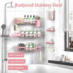Shower Caddy Adhesive Shower Organizer 8-Pack, Rustproof Stainless Steel Bathroom Shelves, Large Capacity No-Drill Rack Storage Accessories with Soap Dish Toothbrush Holder Hooks