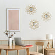 Champagne Gold Round Mirrors for Wall Pack of 3 - | 9 inch Decorative Mirrors for Valentine Wall Decor& Vintage Room Decor | Circle Mirror Modern Valentine Gifts for Women & Moms