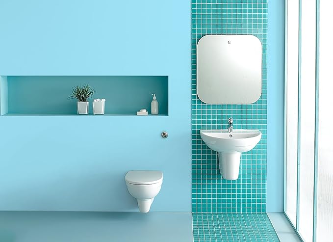 Blue Peel and Stick Wallpaper - Light Blue for Bedroom and Bathroom - Removable Vinyl Matte 15.7"x394"