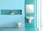 Blue Peel and Stick Wallpaper - Light Blue for Bedroom and Bathroom - Removable Vinyl Matte 15.7