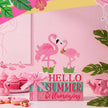 Geelin 4 Pcs Flamingo Wooden Book Stack Decor, Summer Faux Books for Home Table Centerpiece, Hello Summer Flamingos Tiered Tray Decorations Rustic Farmhouse Pink Flamingo Decor for Living Room Kitchen