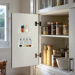 Acrylic Spice Rack Wall Mount-6 Inch, Clear Spice Shelf Storage Holder, 4 Pack Hanging Seasoning Rack Organizer for Cabinet Door, Cupboard or Wall Kitchen (Adhesive or Screw)