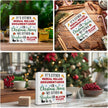 Funny Christmas Decor - Farmhouse Santa Wooden Sign, Rustic Home & Office Decor - 5 x 5 Inches