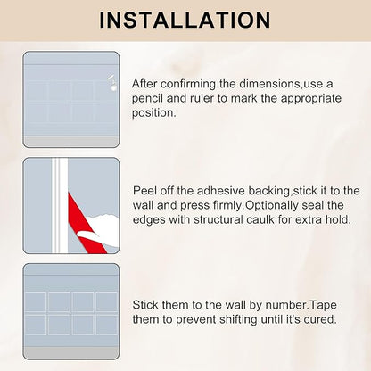 8 Set of 20" x 20" Pre-Cut Accent Wall Molding Trim Kit, Peel and Stick Premade Wainscoting Panels for Interior Decoration, Ready to Assemble Chair Rail Moulding