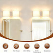 Unique Bathroom Vanity Lights, Over Mirror Light Fixture, 2-Light LED Wall Scones with Premium Arylic Shade for Indoor Bedroom Living Room Stairwell Accent Lighting