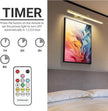 Mocalido 2 Pack Gold Picture Light Battery Operated for Wall 16in, 6 Colors Wireless LED Art Light for Painting with Remote, 5200mAh Dimmable Frame Lights for Gallery Library