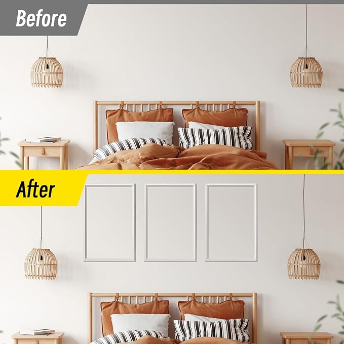 3 Frames 16x24 inches Pre-Cut Wall Moulding Wainscoting Panels, Ready-to-Assemble Decorative Wall Molding & Trim, Premade Picture Frame Molding and Accent Wall Decor