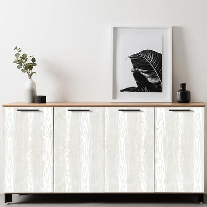 Yun-aeon Light White and Silver Wood Contact Paper 17.3"x80" Rustic Wooden Peel and Stick Wallpaper Removable Self-Adhesive Wallpaper Wood Grain Contact Paper for Countertops Cabinets