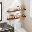 BAMEOS Floating Shelves,40 in W x 8in D Wall Mounted Wooden Shelves with Invisible Brackets Set of 2, Hanging Wall Shelves Decoration for Bedroom, Bathroom, Living Room and Kitchen