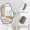 Wood Frame Mirrors Asymmetrical Irregular Wall Unique Shape Modern Wall Mounted Vanity Artistic Mirror Decorative for Living Room Bedroom Bathroom Entryway Hallway Small 14