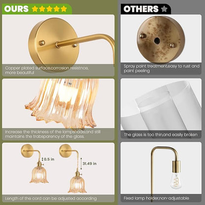 Battery Operated Wall Sconce Rechargeable,Wireless Wall Lamp with Adjustable Chain Retro Set of 2, Wall Light 12 Colors RGB with Dimmable Remote, Indoor Wall Lamp for Living Room Bedroom