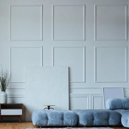 3 Set Accent Wall Molding Kit Premade Wainscoting Panels Wall Molding Peel and Stick Panel White Pre Cut Trim for Walls Picture Frame Molding for Home Decoration(16 x 20 Inch)