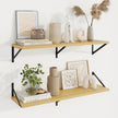Axeman Deep Floating Shelves | 36 Inch Oak Wall Shelves Set of 2 | 10 Inch Deep Wood Floating Shelves for Wall | 36