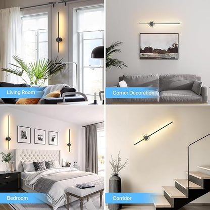 Wall Sconces Set of Two Battery Operated, Rechargeable Wall Sconces with Remote&Touch Control USB Charge, Dimmable Wall Sconce 3 Color Timer 31 inch Wall Sconce for Living Room Bedroom, 2Pack