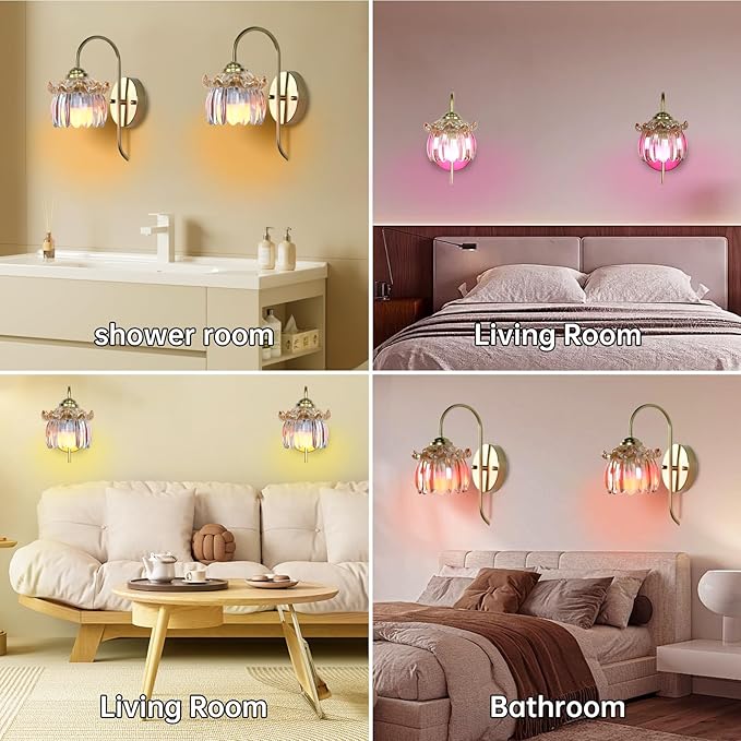 GEEZO Vintage Battery Operated Wall Sconce, with Rechargeable Battery Powered Wall Light with Remote Control for Bedside Bedroom