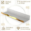 YMVV 15.7 in Large Golden Reflective Acrylic Mounted Floating Shelf, Perfume Organizer Shelf, Modern Bathroom Storage Toy Display Organizer Decor 4 Pack