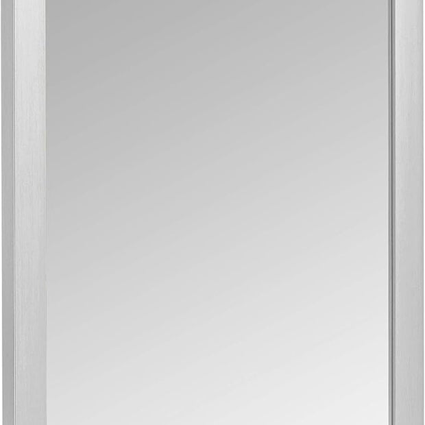 Amazon Basics Rectangular Wall Mount Mirror for Bedroom, Living Room, Entryway, Standard Trim, 20" x 28", Nickel