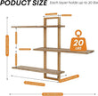3 Tier Wall Shelves,Decorative Floating Shelf for Wall,Plants Photo Shelf Storage Display Shelving Wood for Living Room Bedroom Kitchen Home Office Decor,Modern,Large,22 Inch(Carbonized Black)
