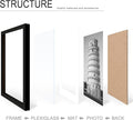 Wiscet 11x14 Picture Frame Set of 9, Display Pictures 8x10 with Mat or 11x14 Without Mat, Photo Frame for Wall Mounting or Tabletop Display, Black.